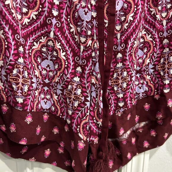 Gilligan & OMalley XXL Rayon Shorts Purple Paisley Tassel Detail Sleepwear NWT - Picture 4 of 10